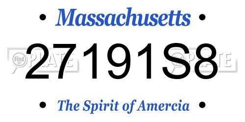 27191S8 Massachusetts License Plate