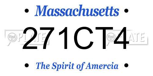 271CT4 Massachusetts License Plate
