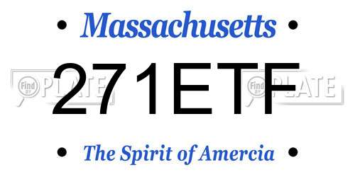 271ETF Massachusetts License Plate