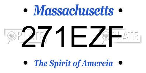 271EZF Massachusetts License Plate