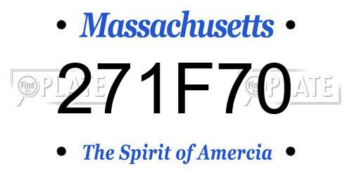 271F70 Massachusetts License Plate
