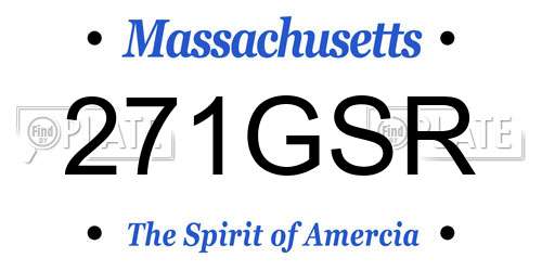 271GSR Massachusetts License Plate