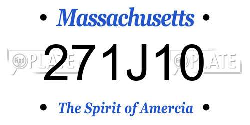 271J10 Massachusetts License Plate