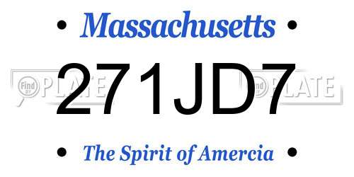 271JD7 Massachusetts License Plate