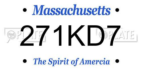 271KD7 Massachusetts License Plate