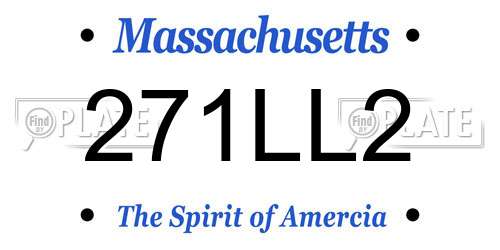 271LL2 Massachusetts License Plate