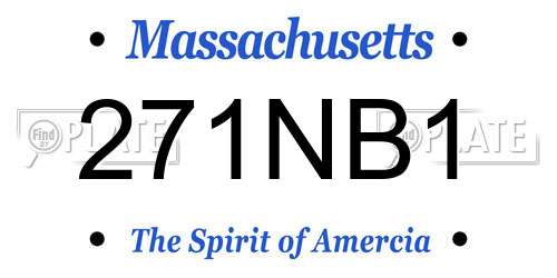 271NB1 Massachusetts License Plate