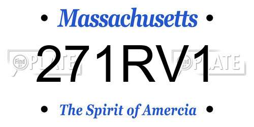 271RV1 Massachusetts License Plate