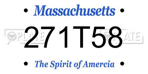 271T58 Massachusetts License Plate
