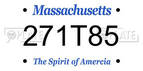 271T85 Massachusetts License Plate