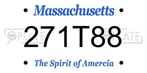 271T88 Massachusetts License Plate