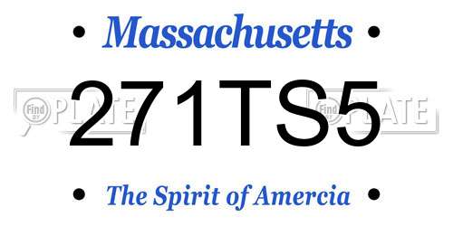 271TS5 Massachusetts License Plate