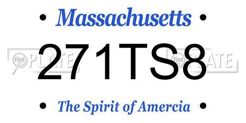 271TS8 Massachusetts License Plate