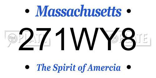 271WY8 Massachusetts License Plate