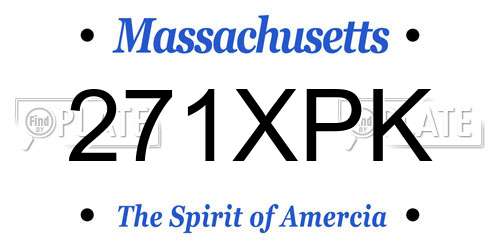 271XPK Massachusetts License Plate