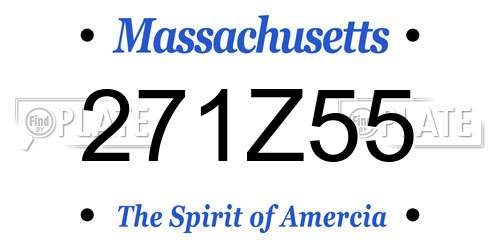 271Z55 Massachusetts License Plate