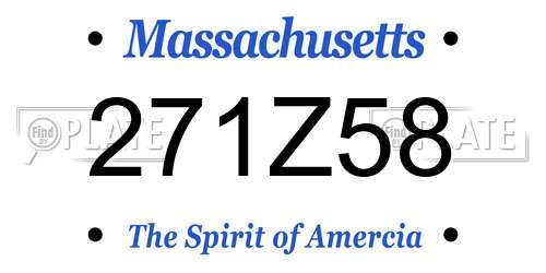 271Z58 Massachusetts License Plate