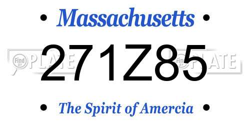 271Z85 Massachusetts License Plate