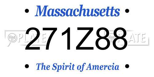 271Z88 Massachusetts License Plate