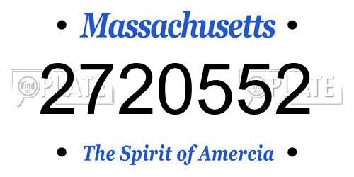 2720552 Massachusetts License Plate
