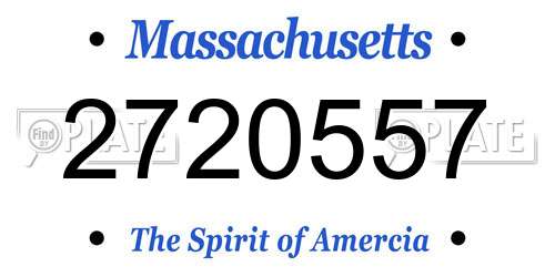 2720557 Massachusetts License Plate