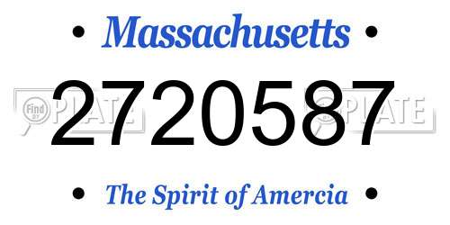 2720587 Massachusetts License Plate
