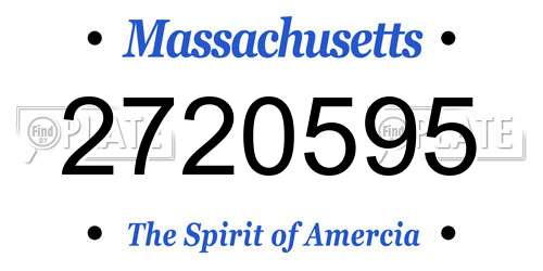 2720595 Massachusetts License Plate
