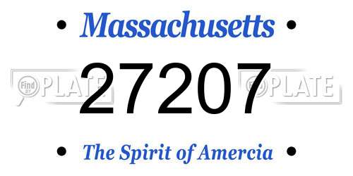 27207 Massachusetts License Plate