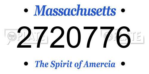 2720776 Massachusetts License Plate