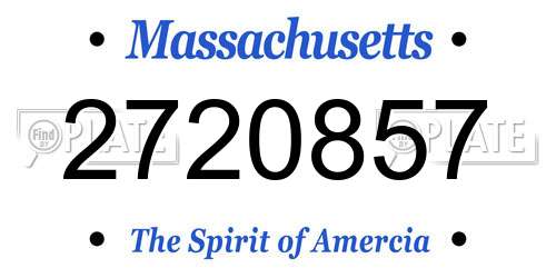 2720857 Massachusetts License Plate