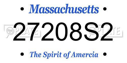 27208S2 Massachusetts License Plate