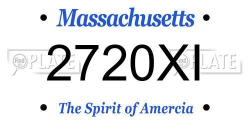 2720XI Massachusetts License Plate