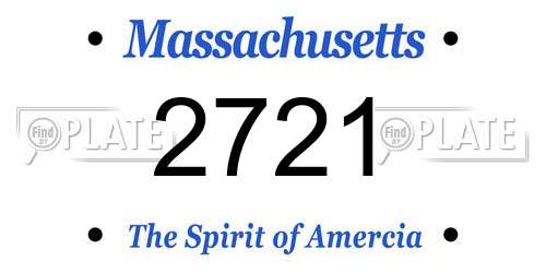 2721 Massachusetts License Plate