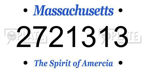 2721313 Massachusetts License Plate