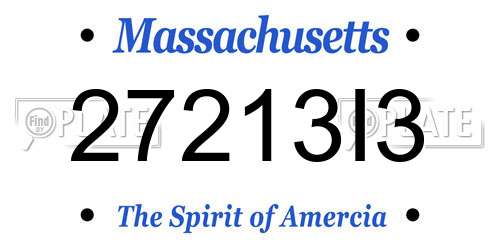 27213I3 Massachusetts License Plate