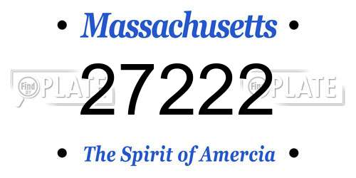 27222 Massachusetts License Plate