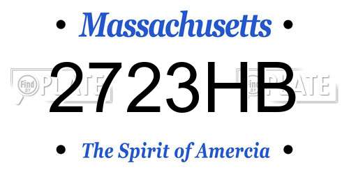 2723HB Massachusetts License Plate