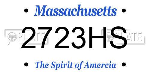 2723HS Massachusetts License Plate