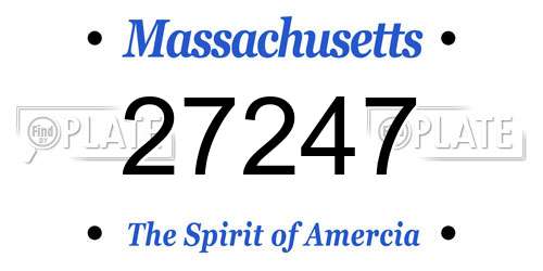 27247 Massachusetts License Plate