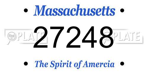 27248 Massachusetts License Plate