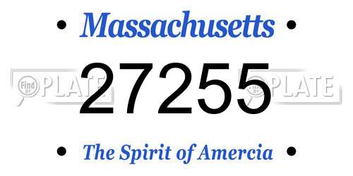 27255 Massachusetts License Plate
