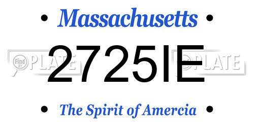 2725IE Massachusetts License Plate