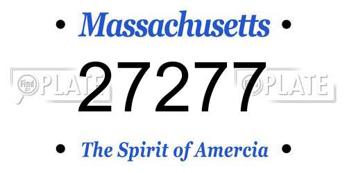 27277 Massachusetts License Plate