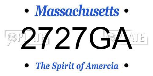2727GA Massachusetts License Plate