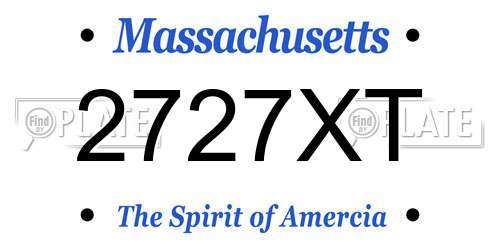 2727XT Massachusetts License Plate