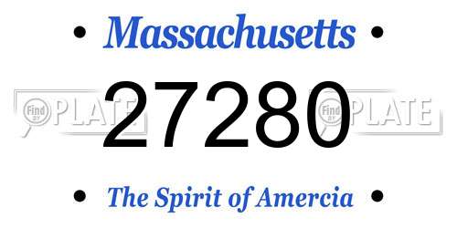 27280 Massachusetts License Plate