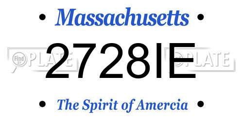 2728IE Massachusetts License Plate