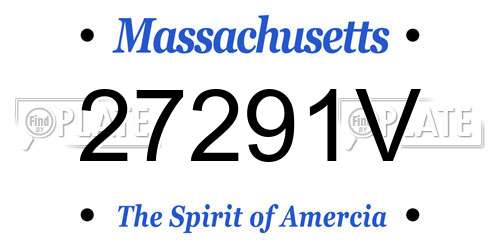 27291V Massachusetts License Plate