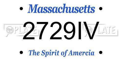 2729IV Massachusetts License Plate