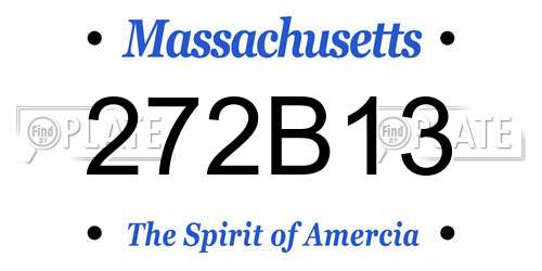 272B13 Massachusetts License Plate